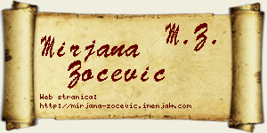 Mirjana Zoćević vizit kartica